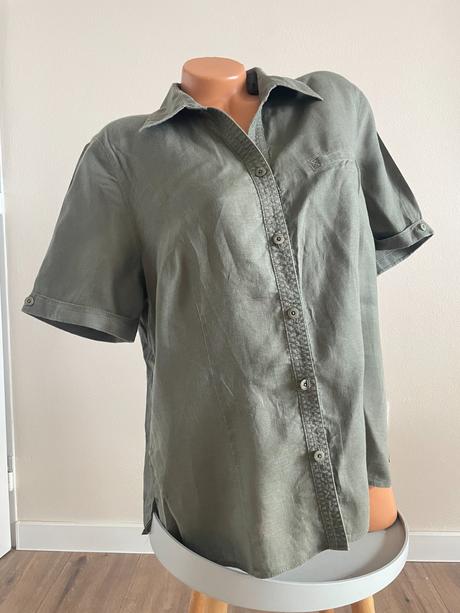 Khaki ľanová košeľa, xl, xl