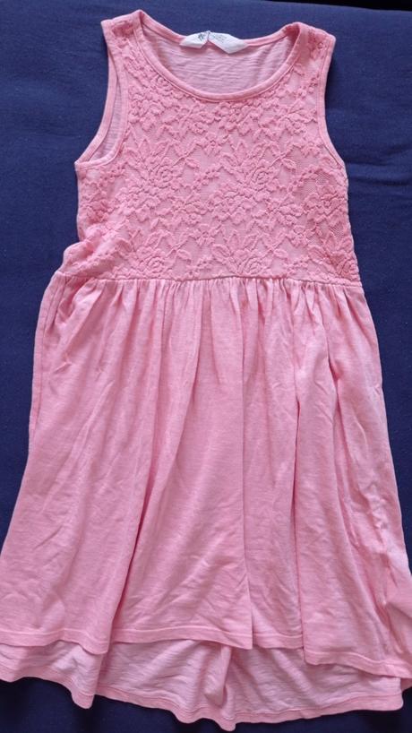 Čipkové letné šaty ružové ham, 98/104, top, h&m,98