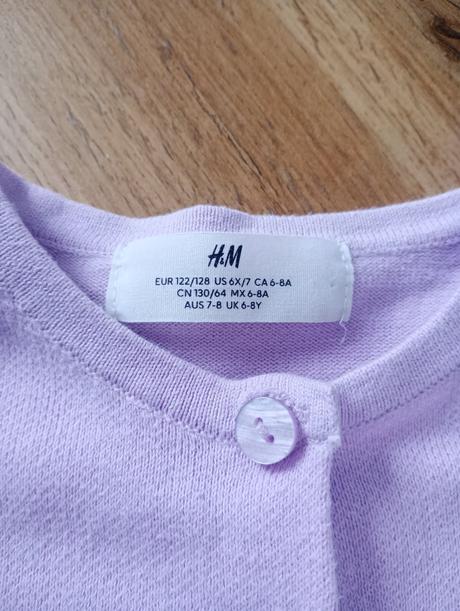 H&m svetrík/bolero so srdiečkami 122/128, h&m,122