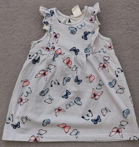 Šaty s motýlikmi, h&m,74