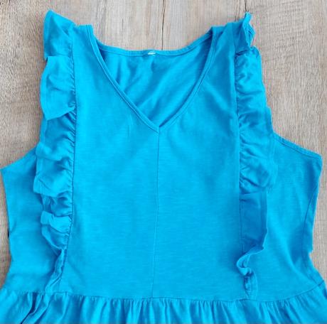 Modré bavlnené šaty, m