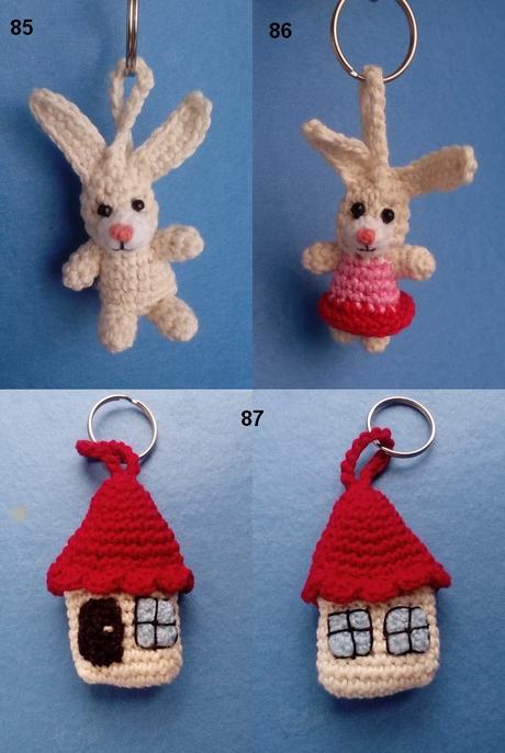 Háčkované kľúčenky - mix,
