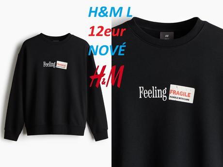 Mikina hm fragile čierna, h&m,l