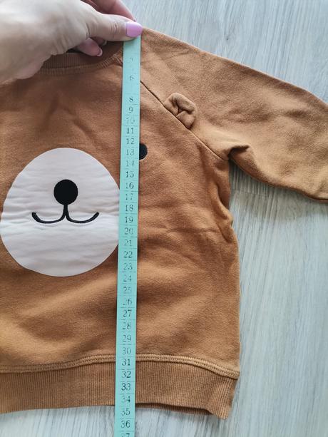 Hnedá mikina s mackom, h&m,86