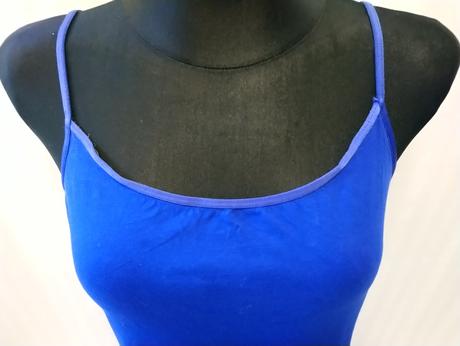 Dámsky tmavo modrý elastický top na ramienka, h&m, h&m,l