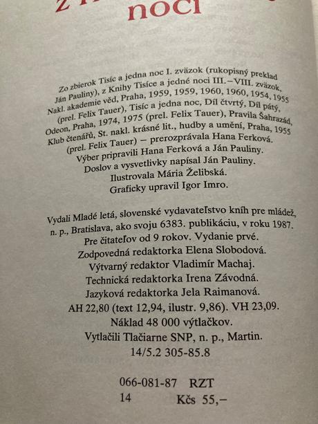 Rozprávky z tisíc a jednej noci-prvé vyd.1987, 
