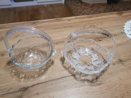 2x sklenené košíčky, 