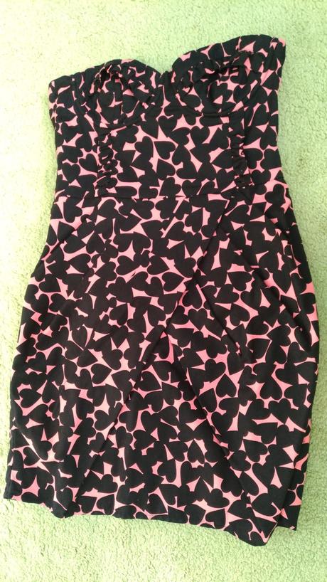 Cierne puzdrove saty so srdieckami hm s, h&m,34