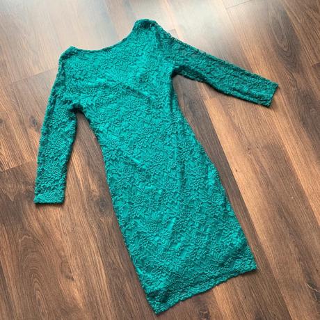 Zelené kratke čipkovane šaty asos, m