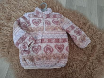 Huňatá srdiečková mikinka 98, pepco,98