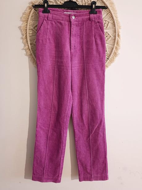 Menčestrové cyklamenové nohavice, denim co,xs