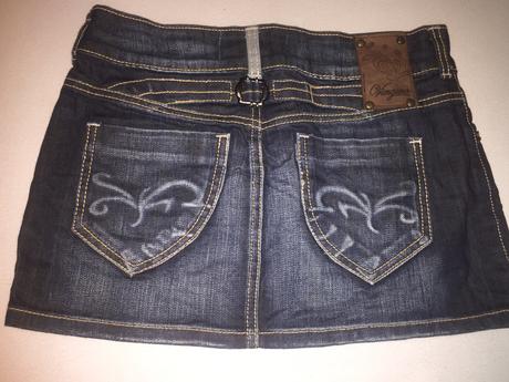 Riflová mini sukňa, 36