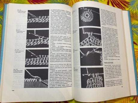 Retro stará kniha škola pletenia, háčkovania 1986,