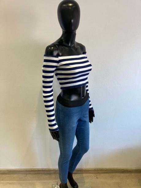 Dámske crop top tričko dlhý rukáv, s