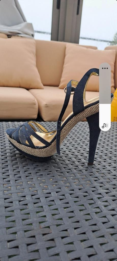 Nové riflové topánky na platforme, 37