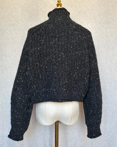 Hrubý pletený cropped rolák, h&m,s