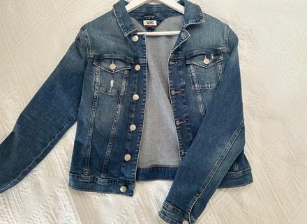 Tommy hilfiger dámska elastická riflová bunda s-m, tommy hilfiger,s