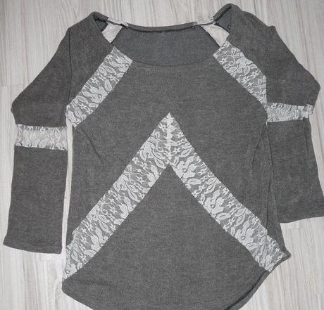 Tunika-predlženy sveter s čipkou l/xl, l