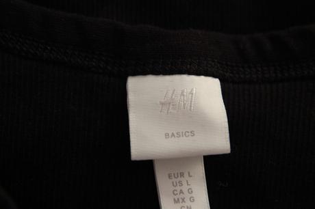 Čierny bavlnený body top, h&m l, h&m,l