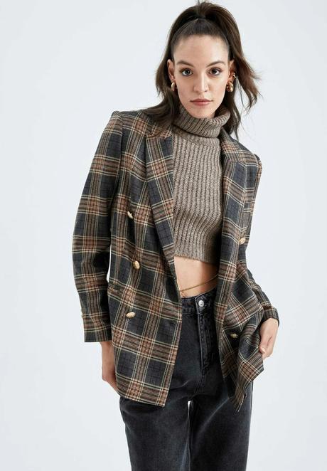 Vintage kárované sako - s, 36