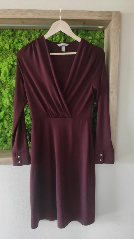 Šaty so zavinovacím výstrihom, h&m,xs