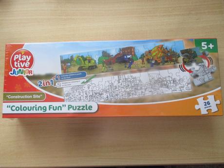 Puzzle omalovánka stavba a zvieratá, 