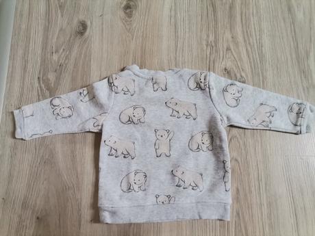 Sivá mikina s macikmi, h&m,74