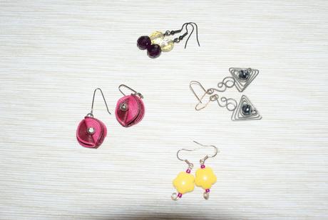 Ruzove nausnicky z juz. ameriky, nenosene,handmade,