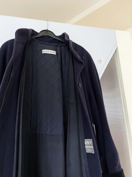 Luxusný dlhý vlnený kašmírový kabát, xl