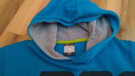 Tyrkysová mikina s kapucňou, 5-6r., 116