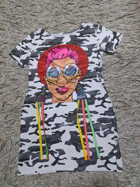 Tričko predĺžené - mini šaty, s