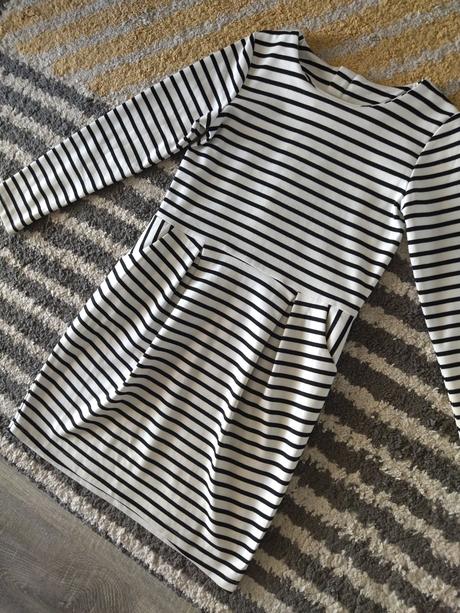 Čiernobiele šaty 122/128, h&m,122