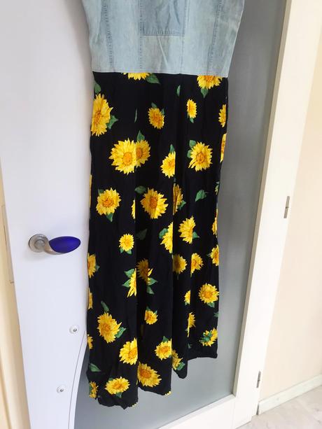 Letné slnečnicové maxi šaty m/l, l