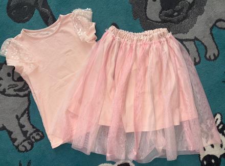 Dvojdielna súprava trička a sukne h&m v.122/128, h&m,122