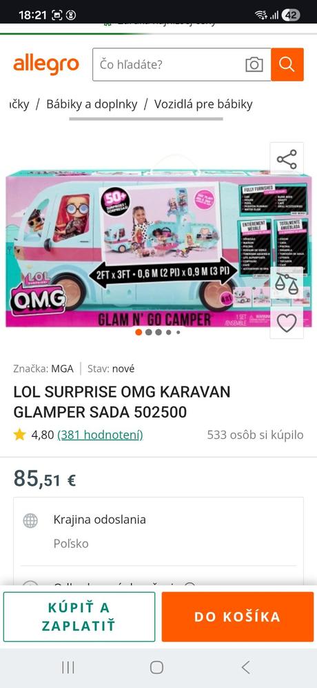 Lol bábika karavan auto  lol surprise, 