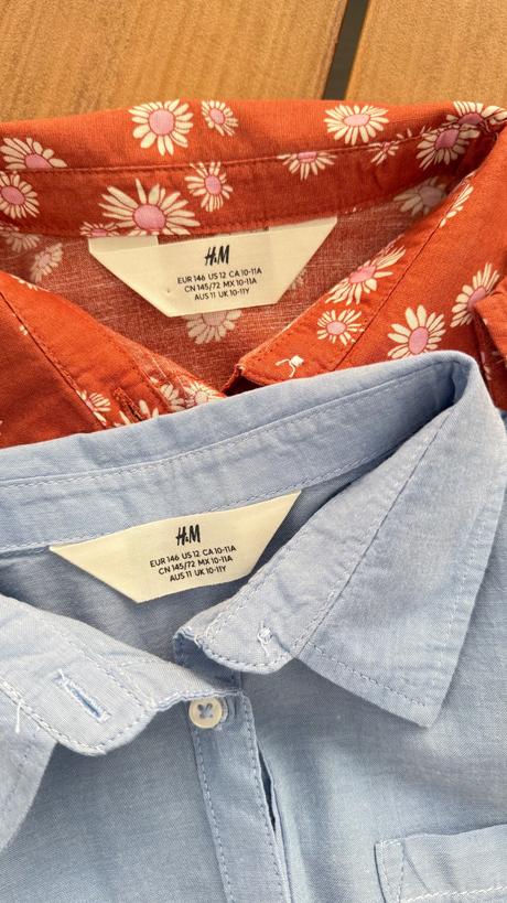 2x blúzkové topy h&m 146cm, h&m,146