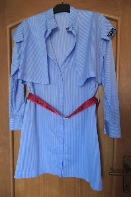 Karl lagerfeld orig. luxusne saty s opaskom,vrecka, xs