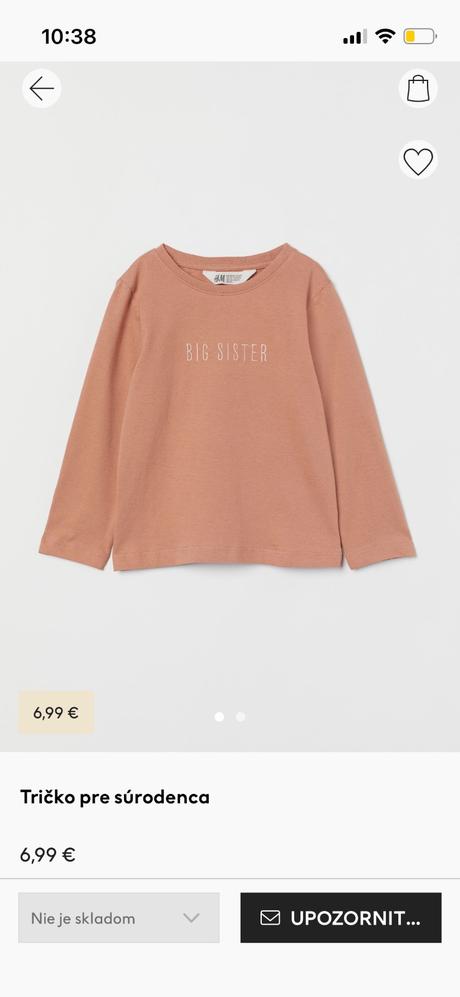 Little sister h&m tricko 68, h&m,68