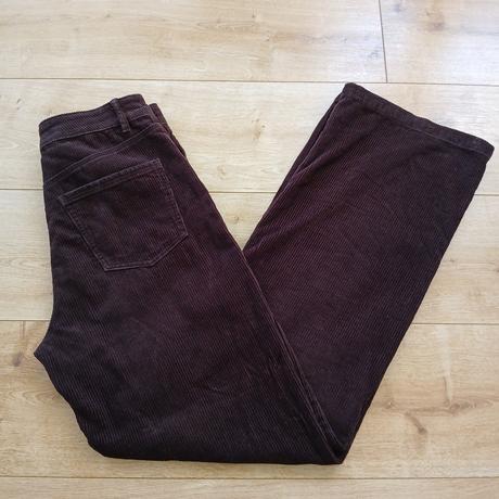 Tmavohnedé bavlnené menčestráky s vysokým pásom, tally weijl,s