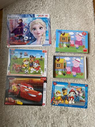 Puzzle 5x frozen, paw patrol, peppa pig, 