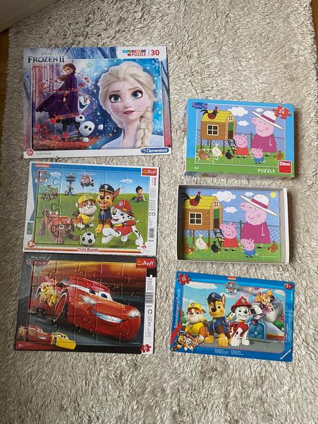 Puzzle 5x frozen, paw patrol, peppa pig,