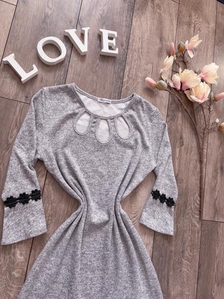 Šedé šaty, new look,l