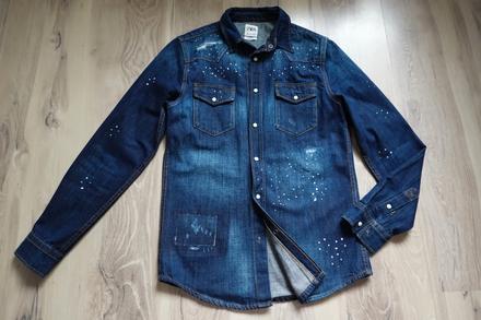 Dlhšia riflová košelobunda zara relaxed fit, zara,s