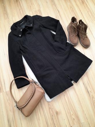 Zľava dámsky čierny kabát, topshop,s