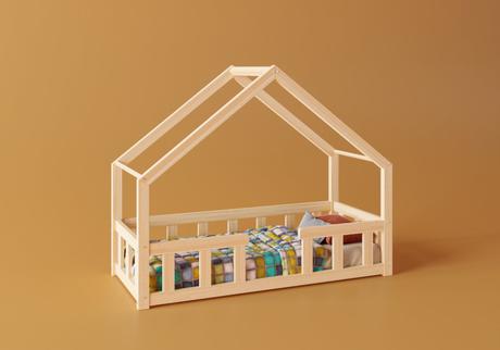 Detská posteľ domček, šírka (cm): 70,dĺžka (cm): 140