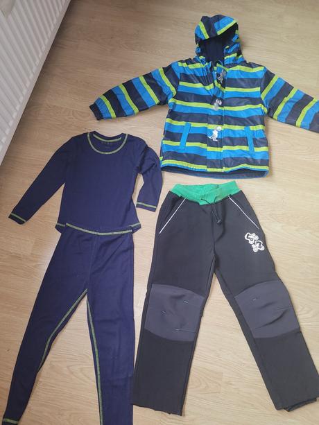 Softshelové nohavice, bunda a termo prádlo, kugo,116