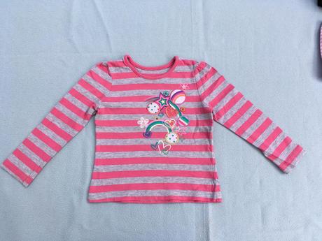 Tričko prúžkové ružové , mothercare,92