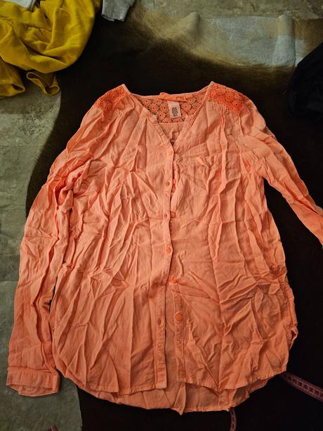 Neónovo oranžová blúzka 164, h&m,164