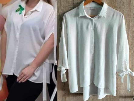 Biela blúzka s mašličkami na rukávoch, v. xl, xl