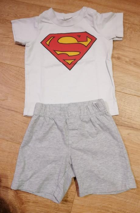 Letná súprava tričko a kratasy superman, h&m,74
